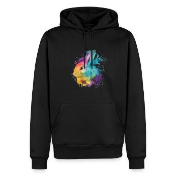 Mignon petit lapin Pour les amoureux des lapins Coloré - Sweat à capuche Premium bio Homme - noir - Devant - Nico (187cm)