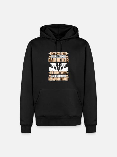 Dachdecker Dachdeckerei Dachdecken Roofer Roofing - Männer Premium Bio Hoodie - Schwarz