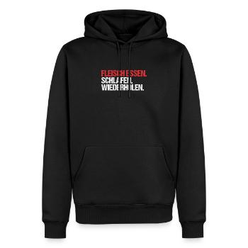 Carnivore Diät Carnivore Ernährung Carnivore Diet - Männer Premium Bio Hoodie - Schwarz - Vorne - Nico (187cm)