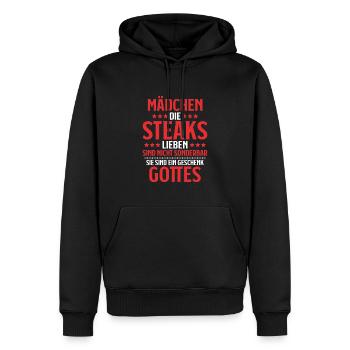 Carnivore Diät Carnivore Ernährung Carnivore Diet - Männer Premium Bio Hoodie - Schwarz - Vorne - Nico (187cm)