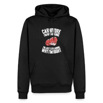 Carnivore Diät Carnivore Ernährung Carnivore Diet - Männer Premium Bio Hoodie - Schwarz - Vorne - Nico (187cm)