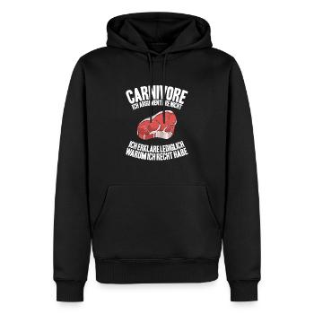 Carnivore Diät Carnivore Ernährung Carnivore Diet - Männer Premium Bio Hoodie - Schwarz - Vorne - Nico (187cm)