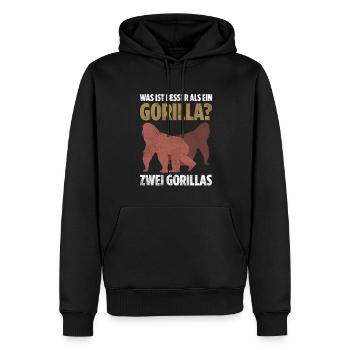 Was ist besser als ein Gorilla? Zwei Gorillas - Männer Premium Bio Hoodie - Schwarz - Vorne - Nico (187cm)