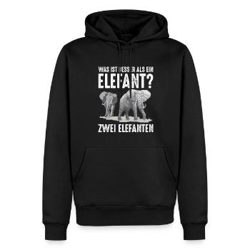 Was ist besser als ein Elefant? Zwei Elefanten - Männer Premium Bio Hoodie - Schwarz - Vorne - Nico (187cm)