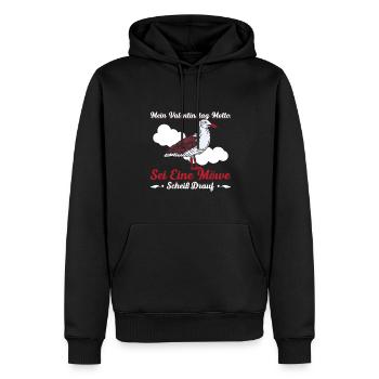 Mein Valentinstag Motto Sei Eine Möwe Scheiß Drauf - Männer Premium Bio Hoodie - Schwarz - Vorne - Nico (187cm)
