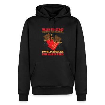 Valentinstag? Warte Auf Den Tag Nach Valentinstag - Männer Premium Bio Hoodie - Schwarz - Vorne - Nico (187cm)