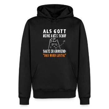 Lustige Katzen Sprüche - Männer Premium Bio Hoodie - Schwarz - Vorne - Nico (187cm)