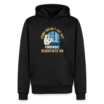Le crime ne paie pas, mais un médecin légiste - Sweat à capuche Premium bio Homme - noir - Devant - Nico (187cm)