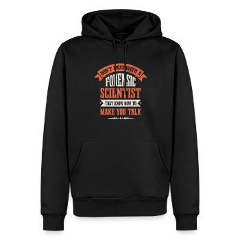 Leg Dich Nicht Mit Einem Forensischen - Männer Premium Bio Hoodie - Schwarz - Vorne - Nico (187cm)