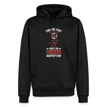 Finden Sie Die Hinweise, Lösen Sie Den Fall, - Männer Premium Bio Hoodie - Schwarz - Vorne - Nico (187cm)