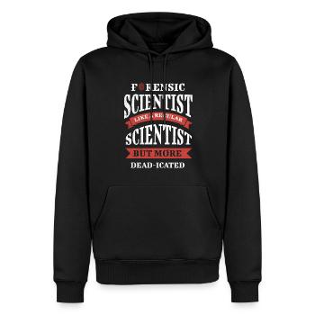 Forensic scientist like a normal scientist, - Men’s Premium Organic Hoodie - black - Front - Nico (187cm)