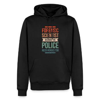 Experts médico-légaux La police a besoin de héros, - Sweat à capuche Premium bio Homme - noir - Devant - Nico (187cm)