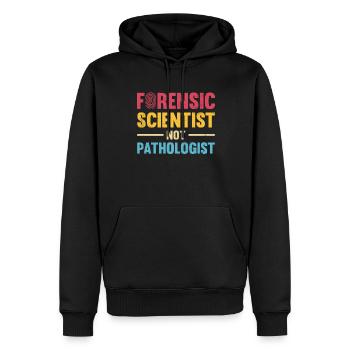 Forensiker Statt Pathologe, Ermittler - Männer Premium Bio Hoodie - Schwarz - Vorne - Nico (187cm)