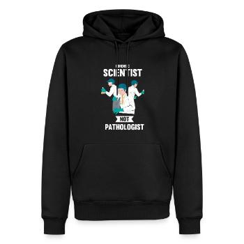 Forensiker Statt Pathologe, Ermittler - Männer Premium Bio Hoodie - Schwarz - Vorne - Nico (187cm)