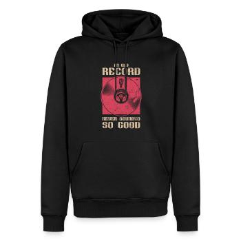 Collection vinyle platine, disque vinyle - Sweat à capuche Premium bio Homme - noir - Devant - Nico (187cm)