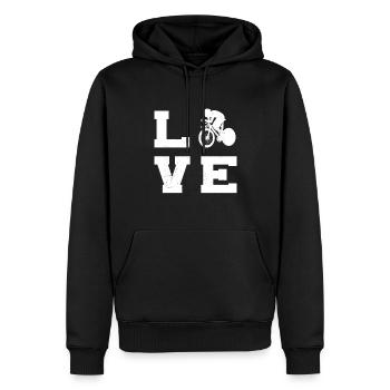 Vélo de route Vélo de route Vélo de route homme Vélo de route - Sweat à capuche Premium bio Homme - noir - Devant - Nico (187cm)