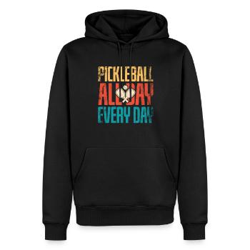La vie est incroyable, Pickleball le fait - Sweat à capuche Premium bio Homme - noir - Devant - Nico (187cm)