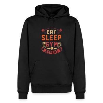 Gym Bodybuilder Muscle Fitness Training Musculation - Sweat à capuche Premium bio Homme - noir - Devant - Nico (187cm)