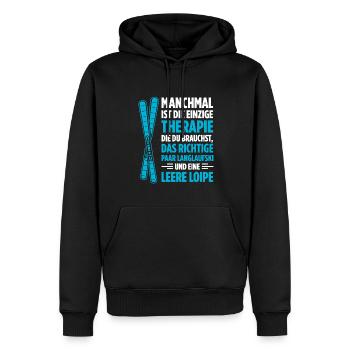 Manchmal Ist Die Einzige Therapie Die Du Brauchst - Männer Premium Bio Hoodie - Schwarz - Vorne - Nico (187cm)