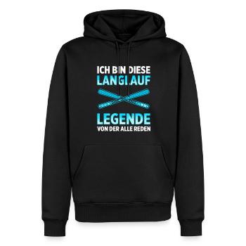 Ich Bin Diese Langlauf Legende Von Der Alle Reden - Männer Premium Bio Hoodie - Schwarz - Vorne - Nico (187cm)