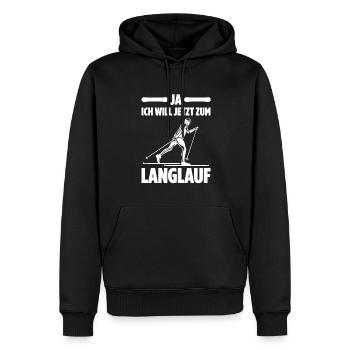 Ja Ich Will Jetzt Zum Langlauf Skilangläufer Skate - Männer Premium Bio Hoodie - Schwarz - Vorne - Nico (187cm)