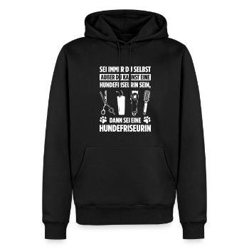 Hundepflege für Hundefriseurin Hundefriseur Groome - Männer Premium Bio Hoodie - Schwarz - Vorne - Nico (187cm)