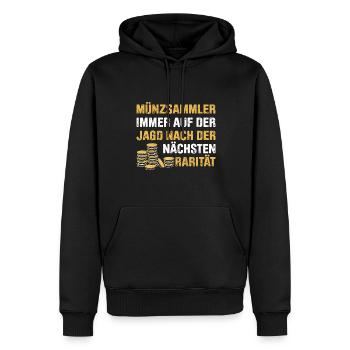 Münzen Sammeln Für Lustige Münzsammler Und Münzlie - Männer Premium Bio Hoodie - Schwarz - Vorne - Nico (187cm)