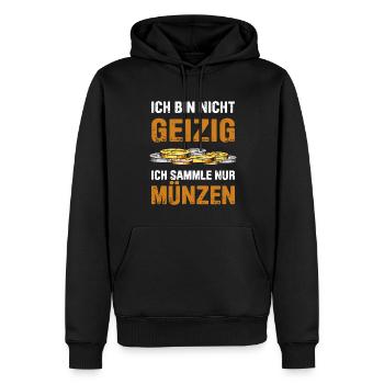 Münzen Sammeln Für Lustige Münzsammler Und Münzlie - Männer Premium Bio Hoodie - Schwarz - Vorne - Nico (187cm)