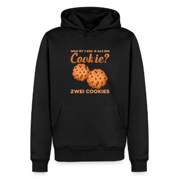 Was ist besser als ein Cookie? Zwei Cookies Liebli - Männer Premium Bio Hoodie - Schwarz - Vorne - Nico (187cm)