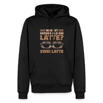 Was ist besser als ein Latte? Zwei Latte Lieblings - Männer Premium Bio Hoodie - Schwarz - Vorne - Nico (187cm)