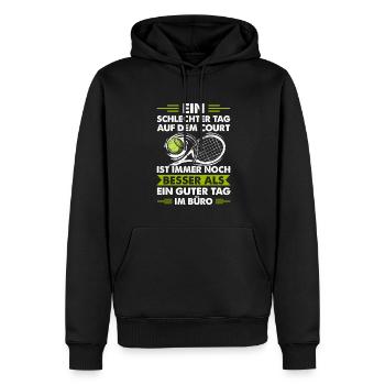 Ein Schlechter Tag Auf Dem Court Ist Besser Als Im - Männer Premium Bio Hoodie - Schwarz - Vorne - Nico (187cm)
