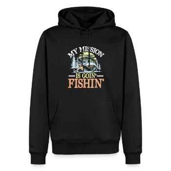 Pêcheurs et pêcheurs dans le sport de la pêche Petri Heil - Sweat à capuche Premium bio Homme - noir - Devant - Nico (187cm)