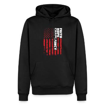 Glaube Hoffnung Seelsorge, Seelsorger - Männer Premium Bio Hoodie - Schwarz - Vorne - Nico (187cm)