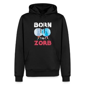 Né de Zorb, Zorbing - Sweat à capuche Premium bio Homme - noir - Devant - Nico (187cm)