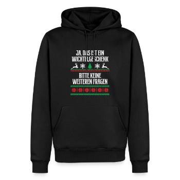 Wichteln Schrottwichteln Julklapp Weihnachten - Männer Premium Bio Hoodie - Schwarz - Vorne - Nico (187cm)