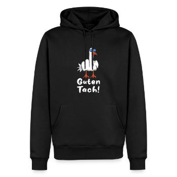 Möwe Guten Tach - Männer Premium Bio Hoodie - Schwarz - Vorne - Nico (187cm)