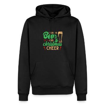 Bière et dictons amusants de l’Avent de Noël - Sweat à capuche Premium bio Homme - noir - Devant - Nico (187cm)