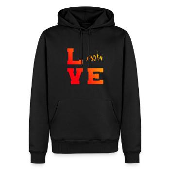 Les joueurs de tennis jouent au tennis femmes tennis hommes - Sweat à capuche Premium bio Homme - noir - Devant - Nico (187cm)