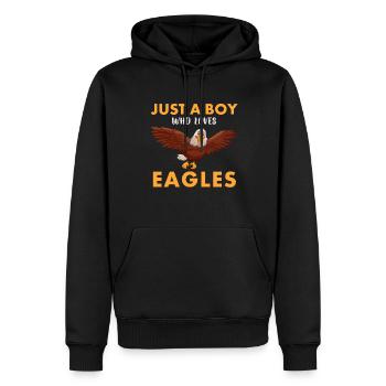 Adler-design Für Jungen - Männer Premium Bio Hoodie - Schwarz - Vorne - Nico (187cm)