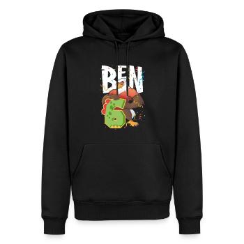 Bald eagle design for sixth birthday - Men’s Premium Organic Hoodie - black - Front - Nico (187cm)