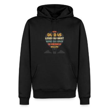 Ballon wenn du das lesen kannst - Männer Premium Bio Hoodie - Schwarz - Vorne - Nico (187cm)