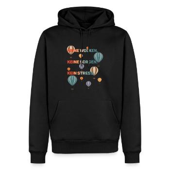 Lustiger Spruch Heißluftballonfahrt Ballonfahren - Männer Premium Bio Hoodie - Schwarz - Vorne - Nico (187cm)