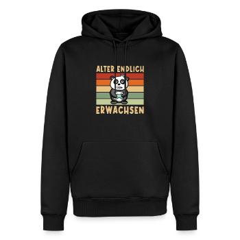 Jugendweihe erwachsen werden - Männer Premium Bio Hoodie - Schwarz - Vorne - Nico (187cm)
