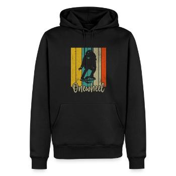 Onewheel - Skater, Skateboard, Retro, Vintage - Men’s Premium Organic Hoodie - black - Front - Nico (187cm)