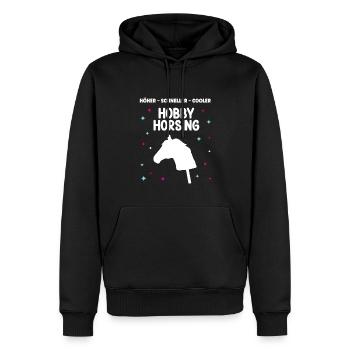 Hobby Horse Steckenpferde Reiter Hobby Horsing - Männer Premium Bio Hoodie - Schwarz - Vorne - Nico (187cm)