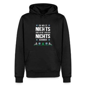 Nichts Schenken Weihnachten Hässliche XMAS Outfit - Männer Premium Bio Hoodie - Schwarz - Vorne - Nico (187cm)