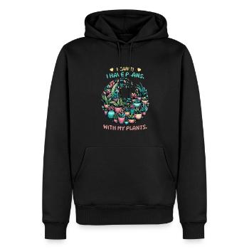 Jardiniers et amoureux des plantes avec des plantes de balcon - Sweat à capuche Premium bio Homme - noir - Devant - Nico (187cm)