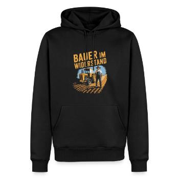 Bauern und Landwirte im Widerstand - Demo Protest - Männer Premium Bio Hoodie - Schwarz - Vorne - Nico (187cm)