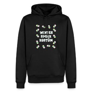 Winterspeck Karneval Kostüm Dicker Bauch Fasching - Männer Premium Bio Hoodie - Schwarz - Vorne - Nico (187cm)