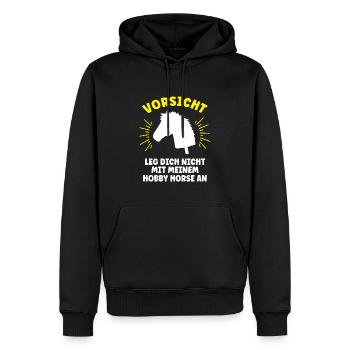 Hobby Horse Pferde Hobbyhorse Reiter Horses - Männer Premium Bio Hoodie - Schwarz - Vorne - Nico (187cm)